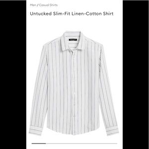 NWOT Banana Republic Un-Tucked Linen Cotton Shirt